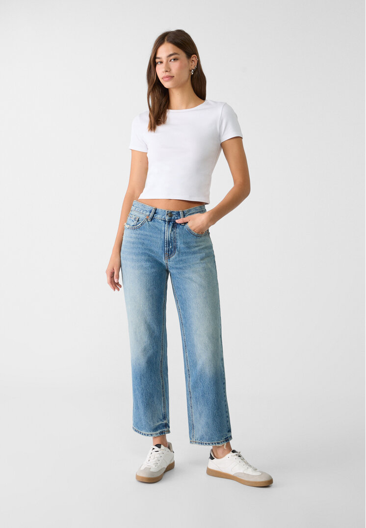 

Stradivarius Cropped-Jeans D96 im Straight-Fit Denim 36