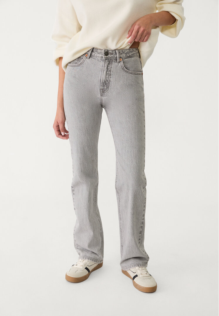 Stradivarius D98 straight-leg vintage effect jeans  Pearl Grey 6