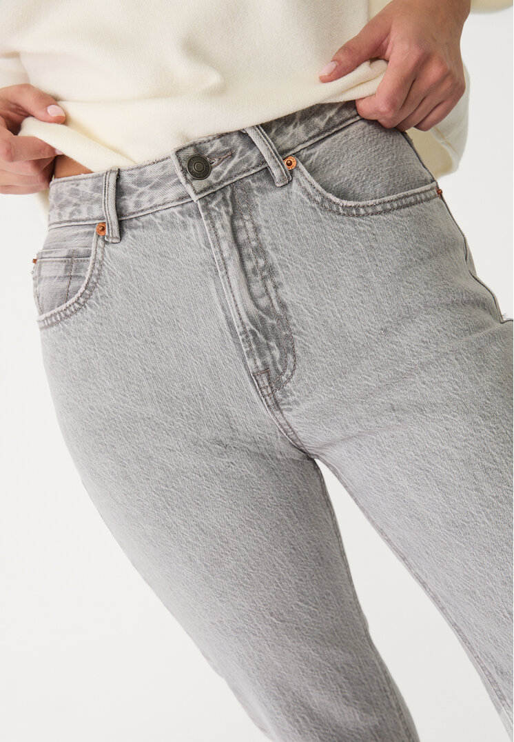 Stradivarius D98 straight-leg vintage effect jeans  Pearl Grey 6