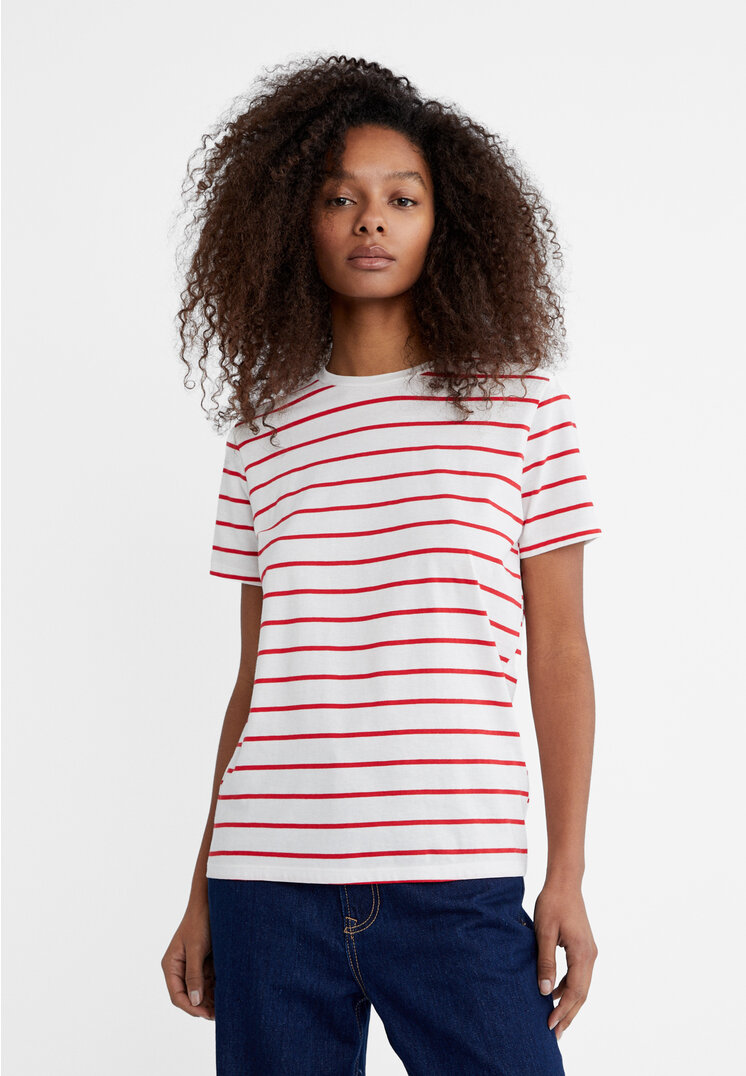 Stradivarius Tricou Simplu Roșu Xs