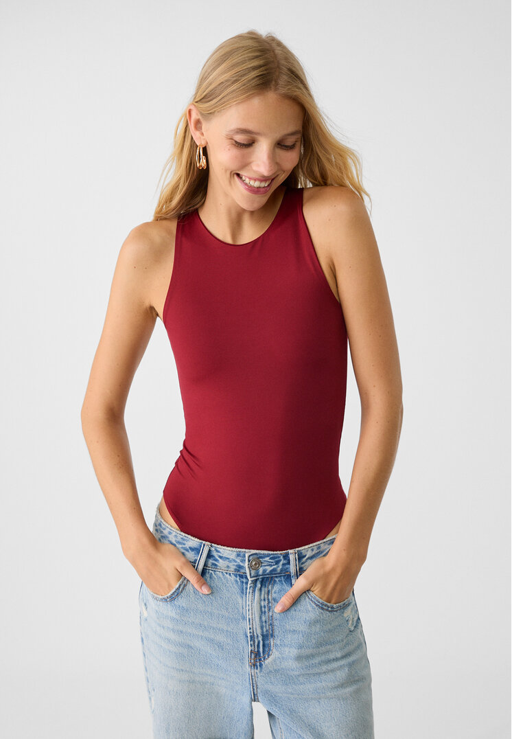 Stradivarius Body Halter Din Poliamidă Grena S