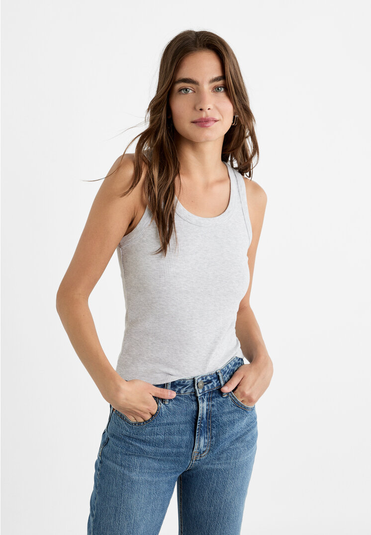 Stradivarius Maiou Reiat Gris Amestec L