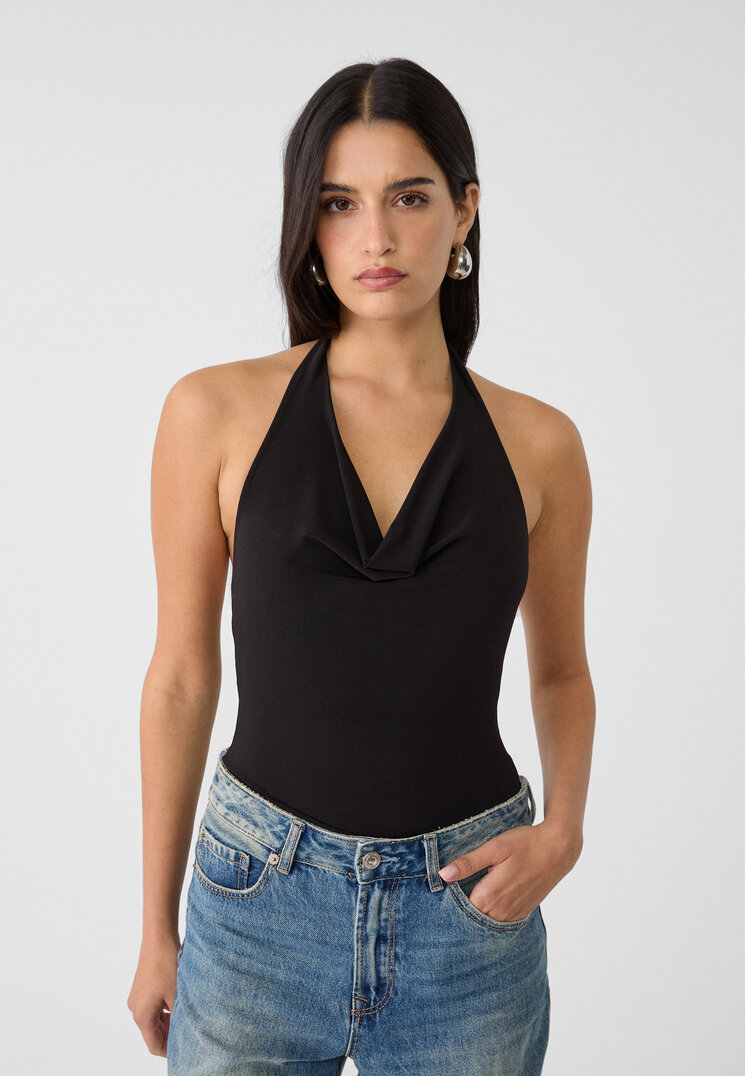 Stradivarius Body Drapat Negru M