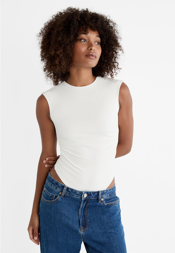 Stradivarius Body Spate Gol Ecru Xs