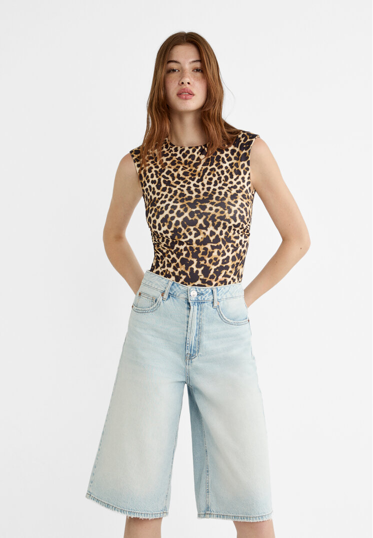 

Stradivarius Body z odkrytymi plecami Beżowy S