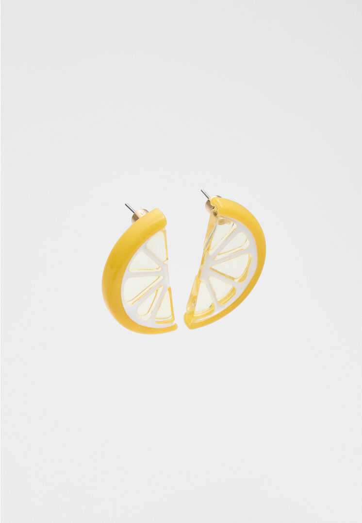 Stradivarius Lemon earrings Gold OS