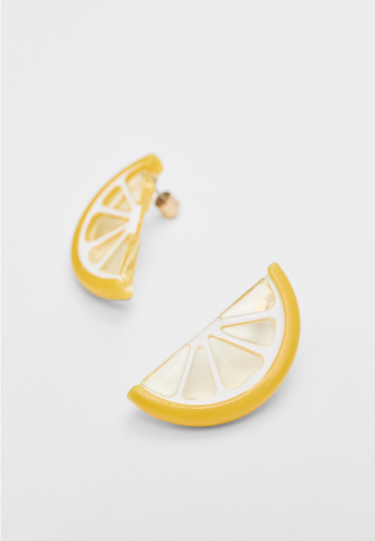 Stradivarius Lemon earrings Gold OS