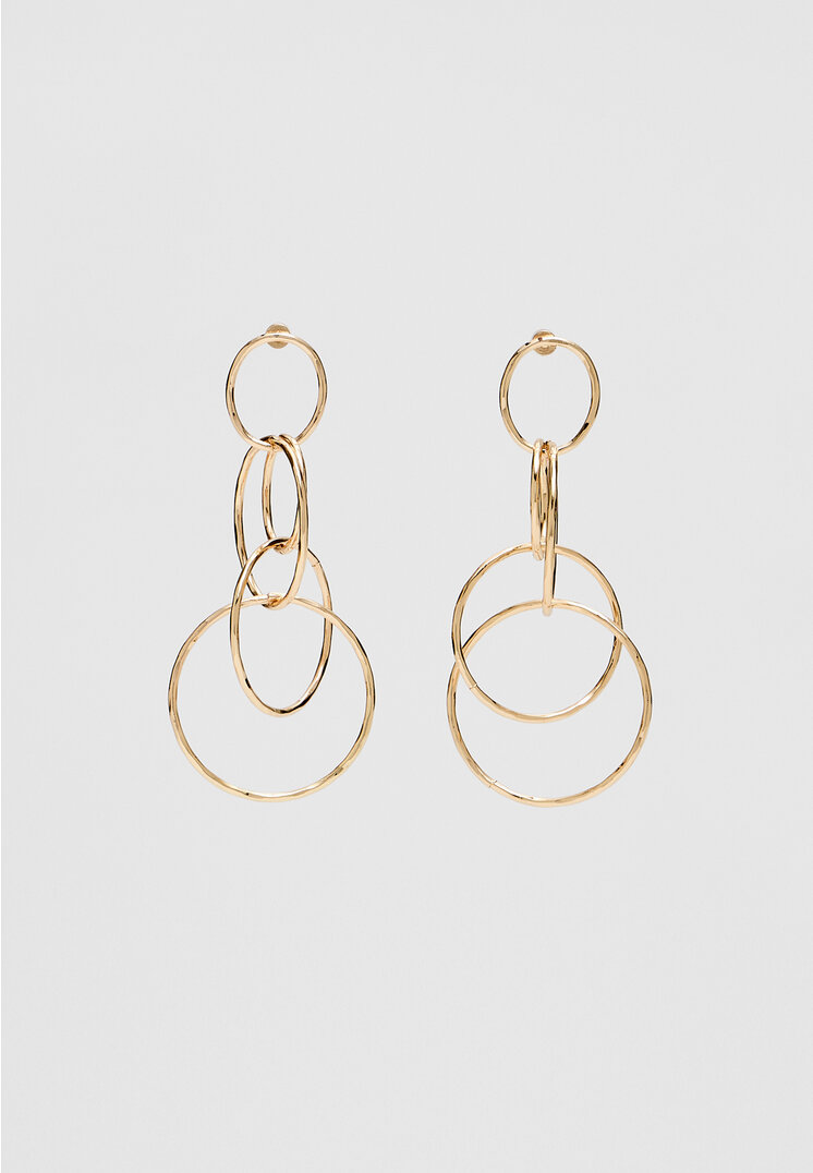 Stradivarius Orecchini pendenti con cerchi  Oro OS