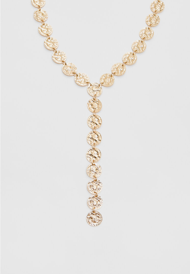 Stradivarius Colier Lariat Cu Cercuri Auriu Os