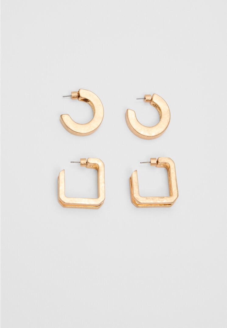 Stradivarius Set De 2 Perechi De Cercei Verigi Auriu Os