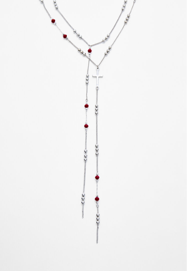 

Stradivarius 2er-Set Halsketten mit Kreuz Grau OS