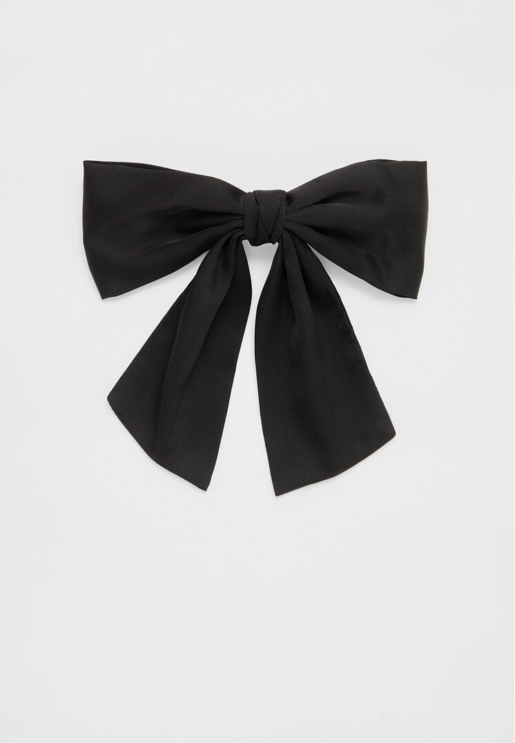 Stradivarius Fundă Din Satin Negru Os