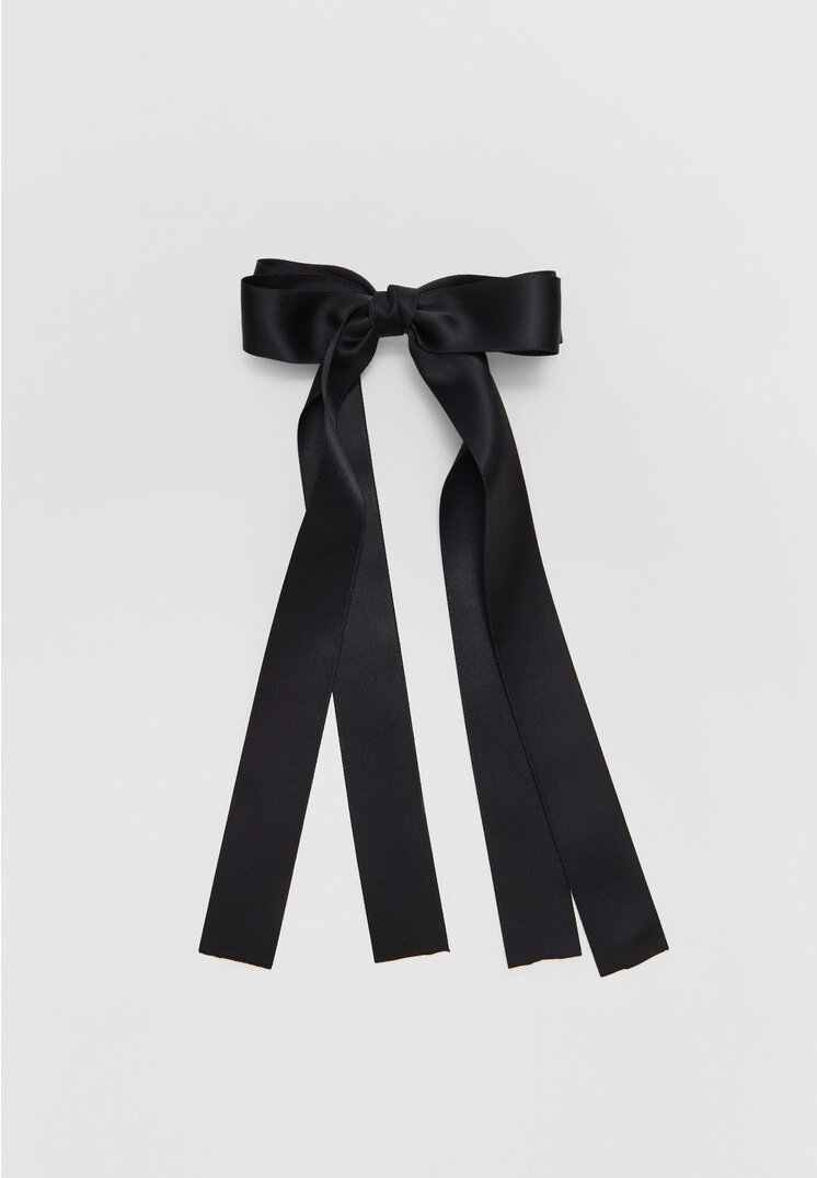 Stradivarius Fundă Dublă Din Satin Negru Os