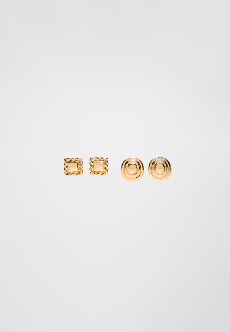 

Stradivarius 2er-Pack kombinierte Ohrringe Goldfarben OS