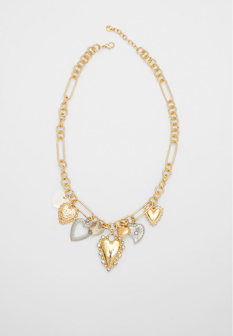 

Stradivarius Halskette Multi-Charm Herzen Goldfarben OS