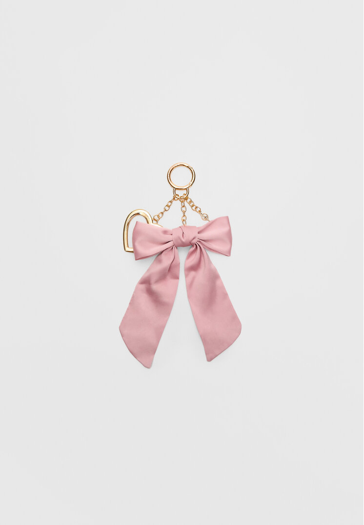 

Stradivarius Schlüsselanhänger mit Schleife und Herz Kaugummirosa OS