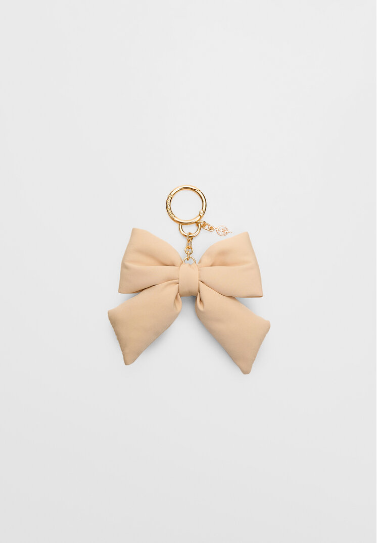 

Stradivarius Schlüsselanhänger mit Puff-Schleife Ecru OS