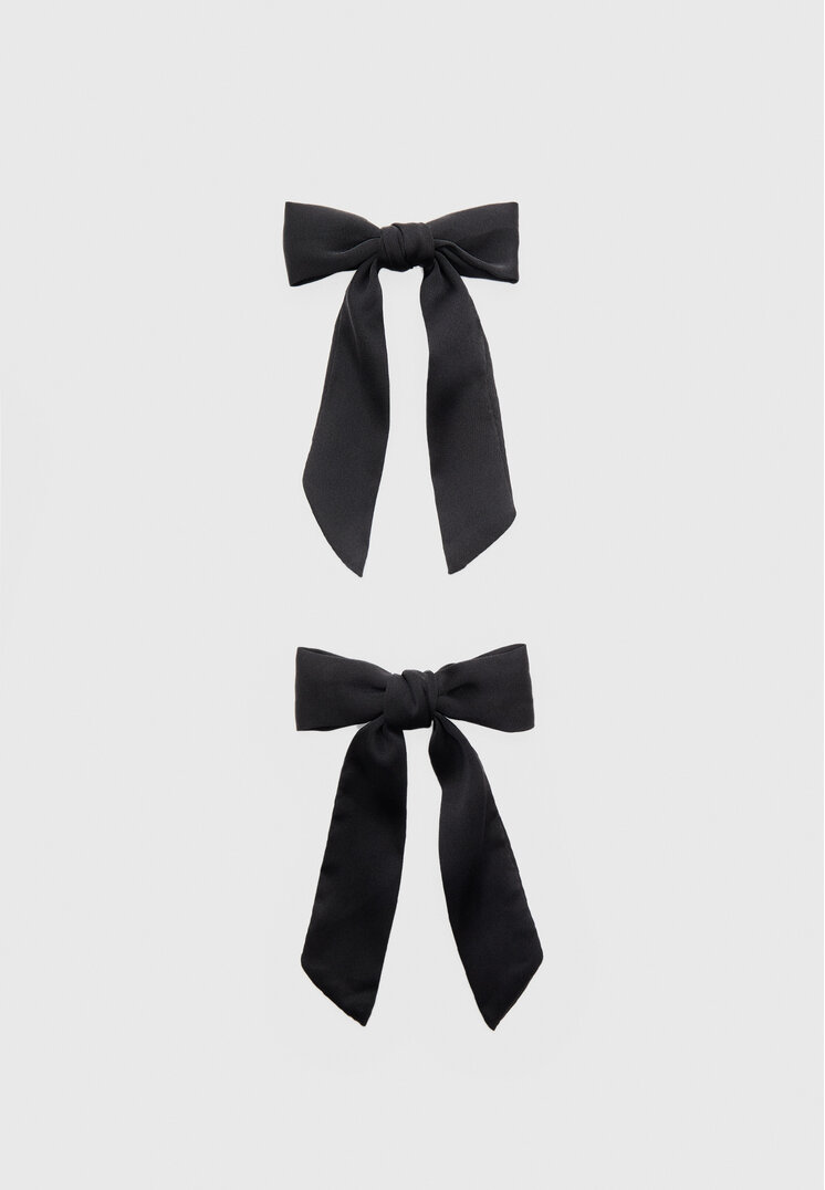 Stradivarius 2er-Set Haarschleifen Schwarz OS