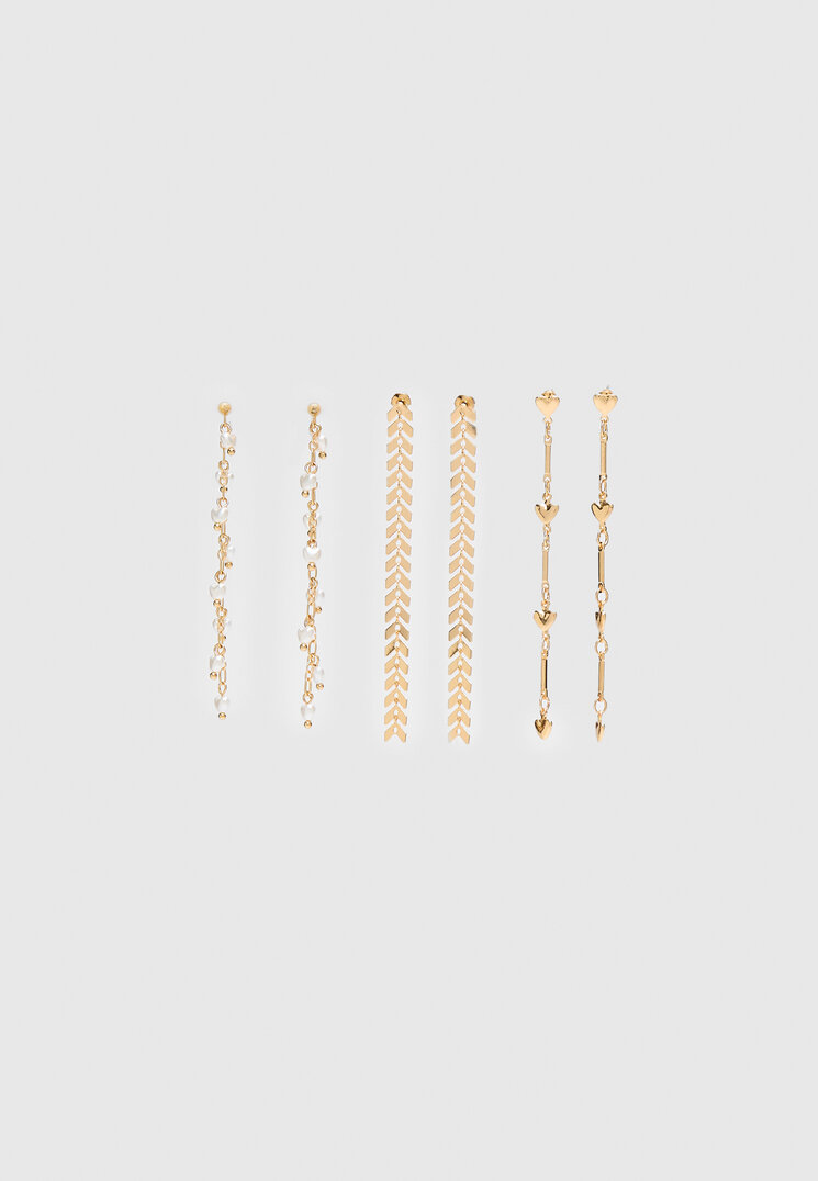 

Stradivarius 3er-Set Hängeohrringe Goldfarben OS
