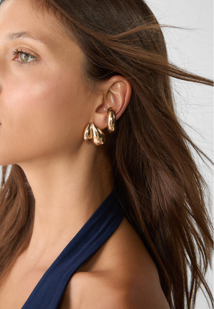 Stradivarius Set 4 orecchini ear cuff con strass  Oro OS