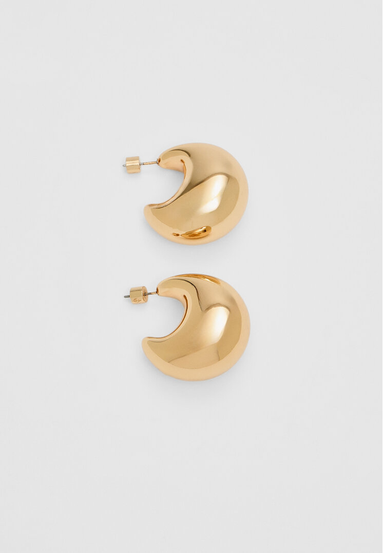 

Stradivarius Grube kolczyki koła Złoty OS