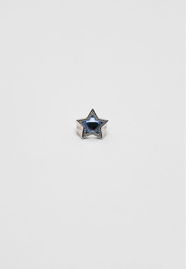 Stradivarius Inel Lucky Star Safsafu Gri Os