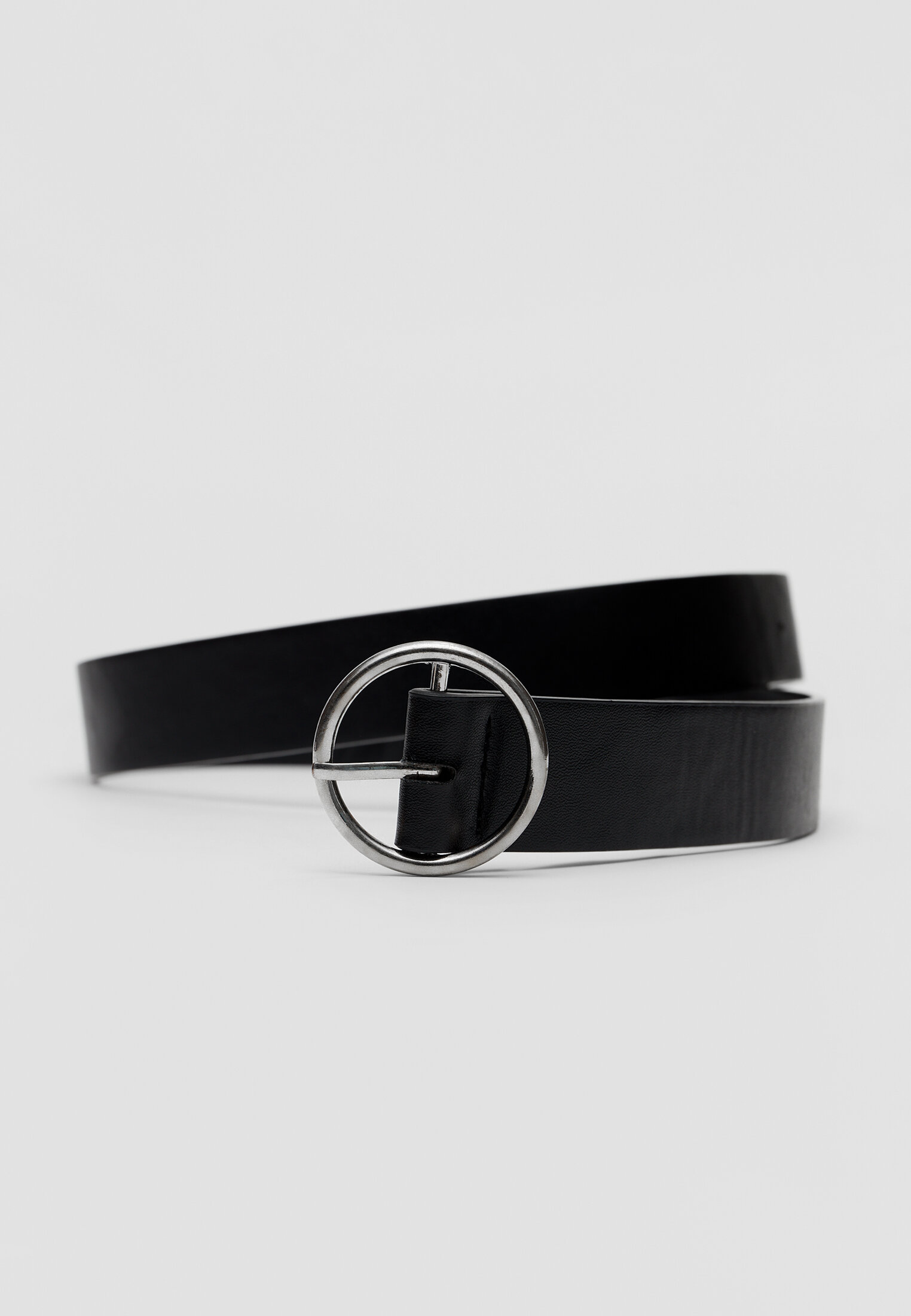 Ceinture noire boucle ronde best sale