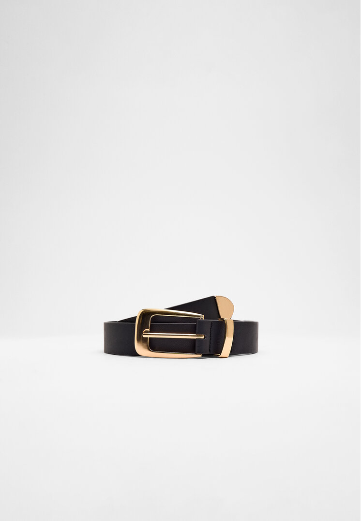 Stradivarius Curea Cowboy Cu Cataramă Alungită Negru 70