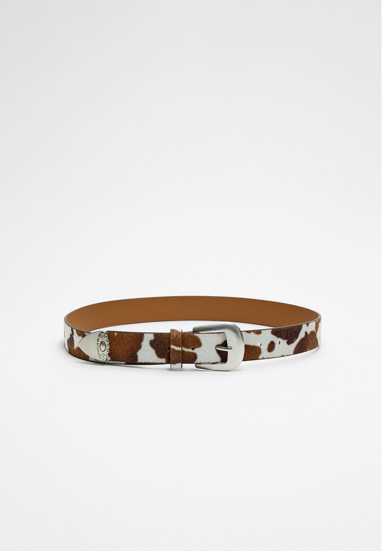 Stradivarius Cintura stampa animalier marrone  Nero 80