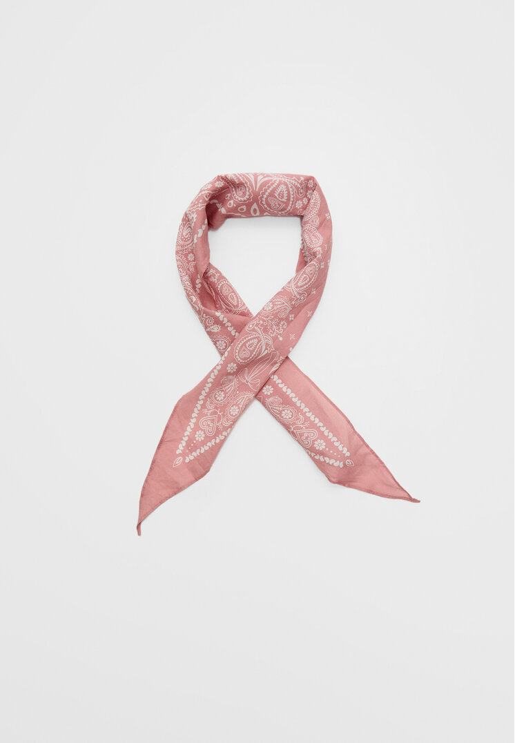 Stradivarius Bandana Imprimată Roz Pal Os