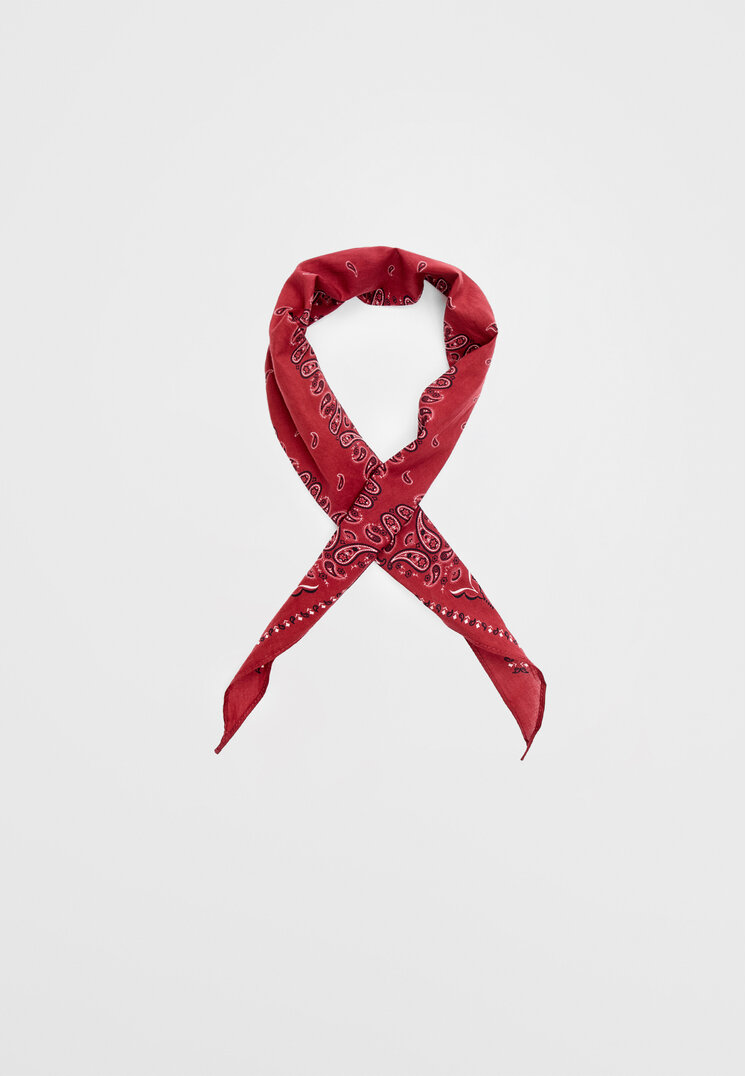 

Stradivarius Bandana mit Print Granatrot OS
