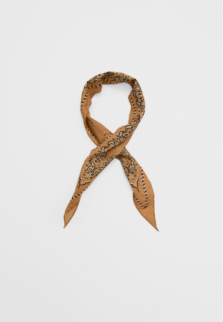 Stradivarius Bandana Imprimată Maro Os