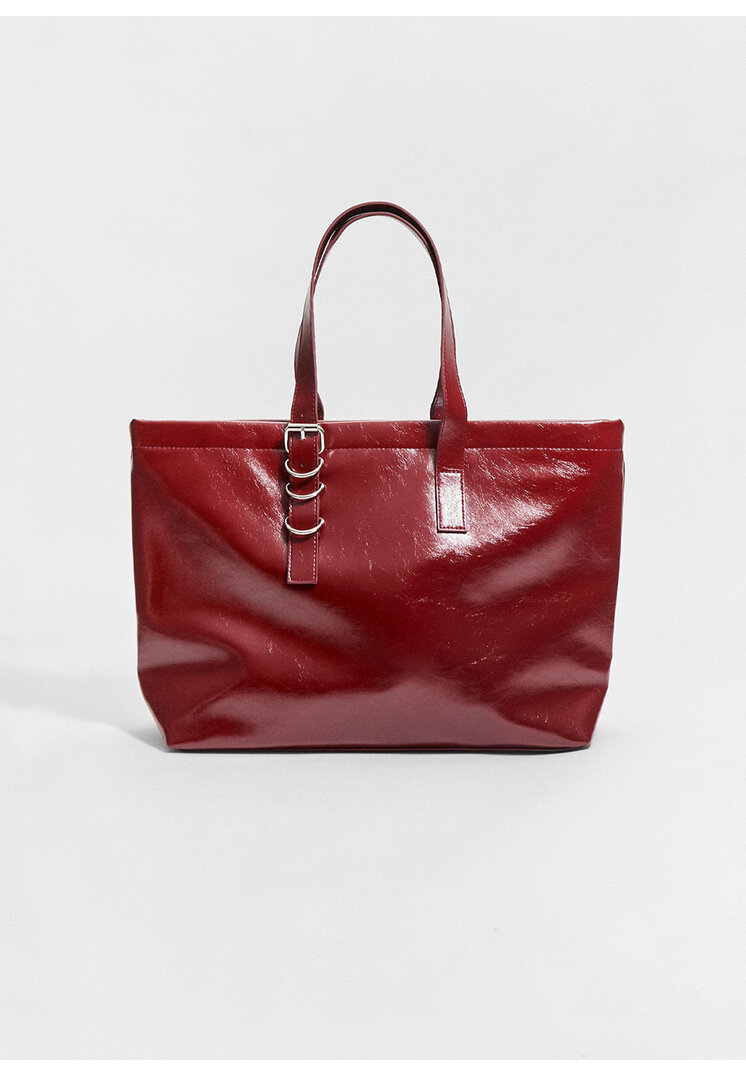

Stradivarius Torba shopper ze sztucznej skóry Wiśniowy OS