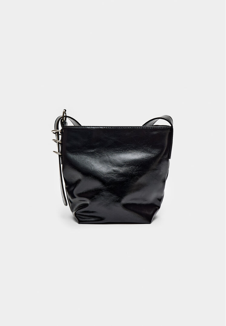 Stradivarius Geantă Crossbody Bucket Negru Os