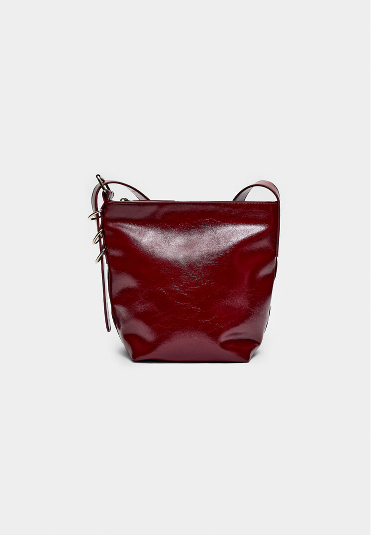 Stradivarius Geantă Crossbody Bucket Grena Os