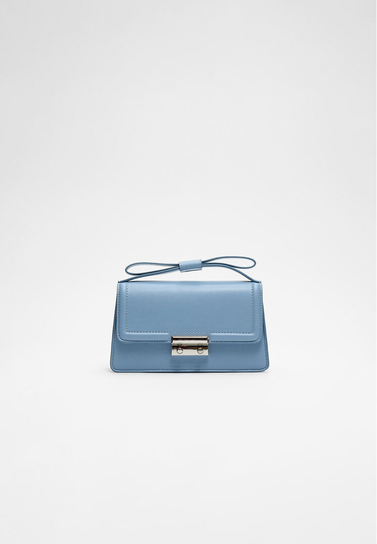 Stradivarius Geantă Crossbody Cu Toartă Și Fundă Albastru Os