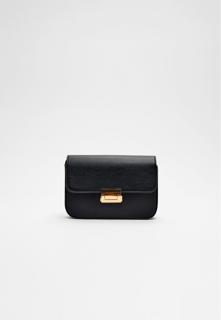 Stradivarius Geantă Crossbody Cu Cataramă Negru Os