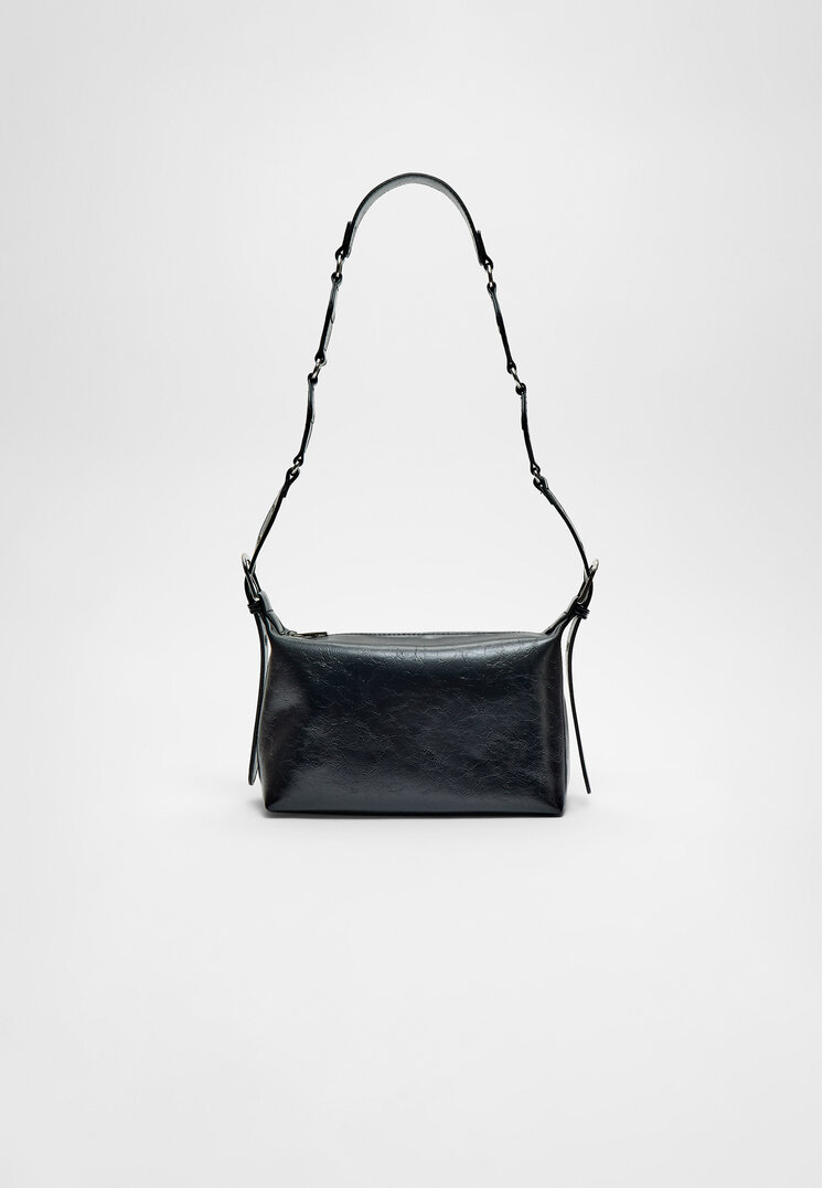 Stradivarius Geantă Crossbody Cu Ținte Negru Os