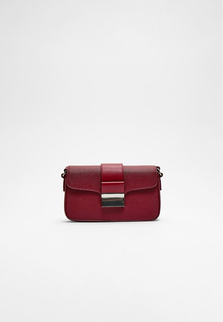 Stradivarius Geantă Crossbody Cu Cataramă Grena Os