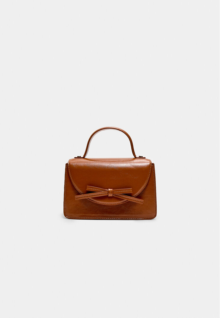 

Stradivarius Umhängetasche mit Schleife Helles Camel OS