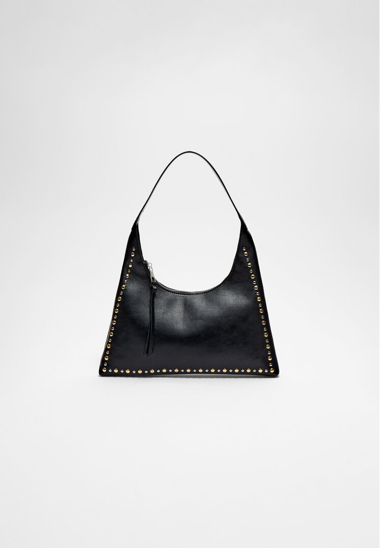

Stradivarius Schultertasche mit Nieten Schwarz OS
