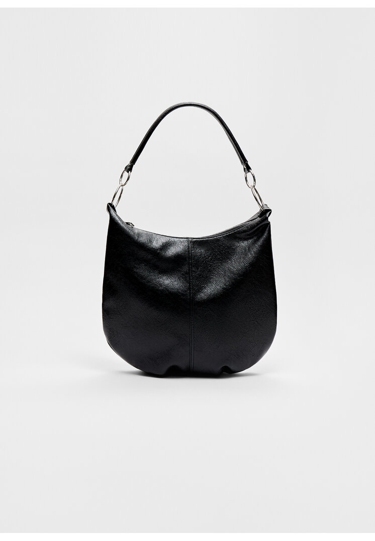 Stradivarius Geantă De Umăr Cu Inele Negru Os