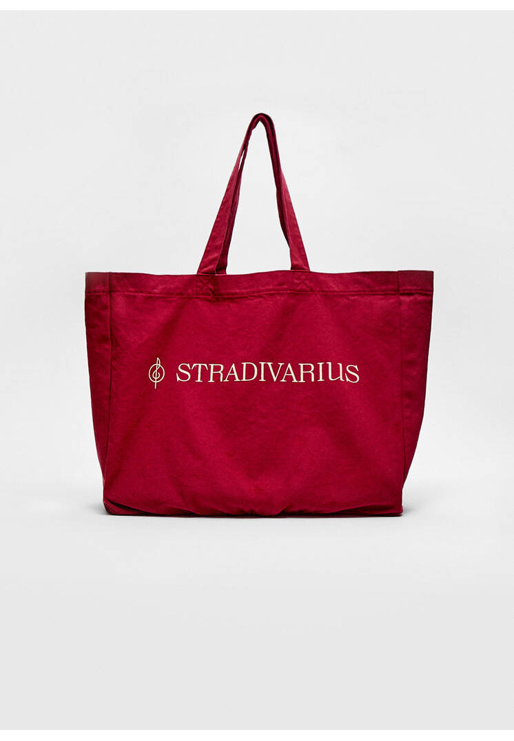 Stradivarius Geantă Shopper Din Material Textil Grena Os