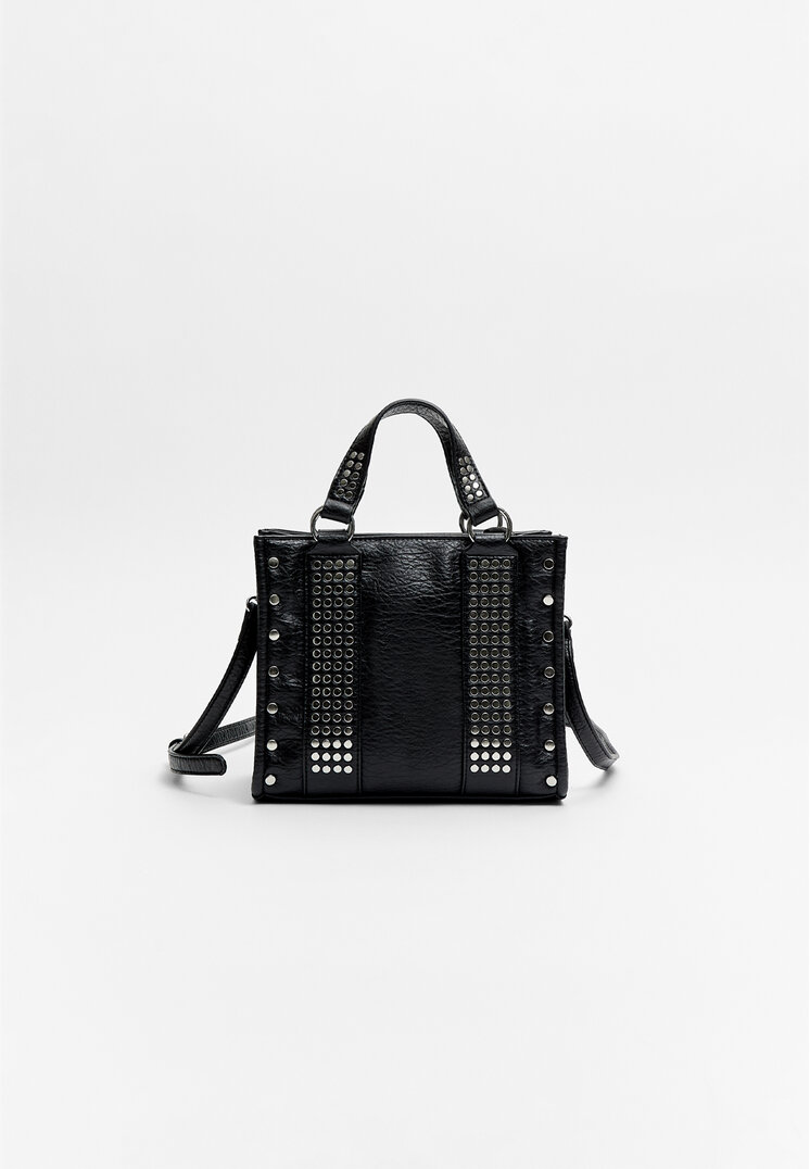 

Stradivarius Torba tote z ćwiekami Czarny OS