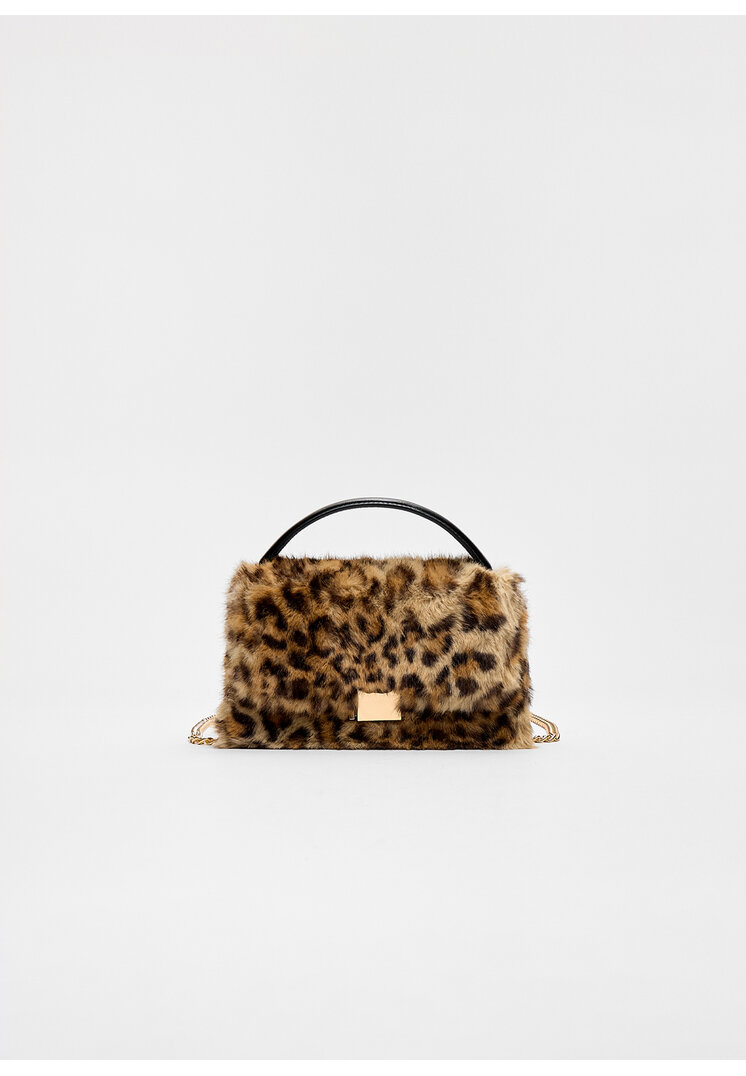 Stradivarius Geantă Crossbody Din Imitație De Blană Bej Os
