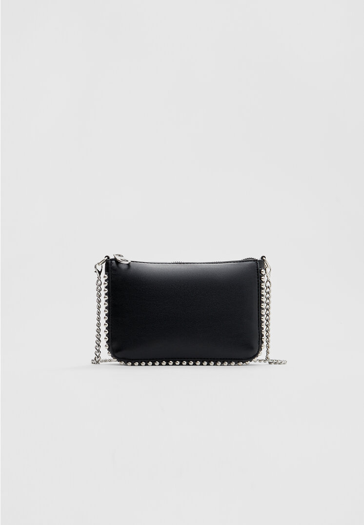 Stradivarius Geantă Mini Cu Biluțe Negru Os