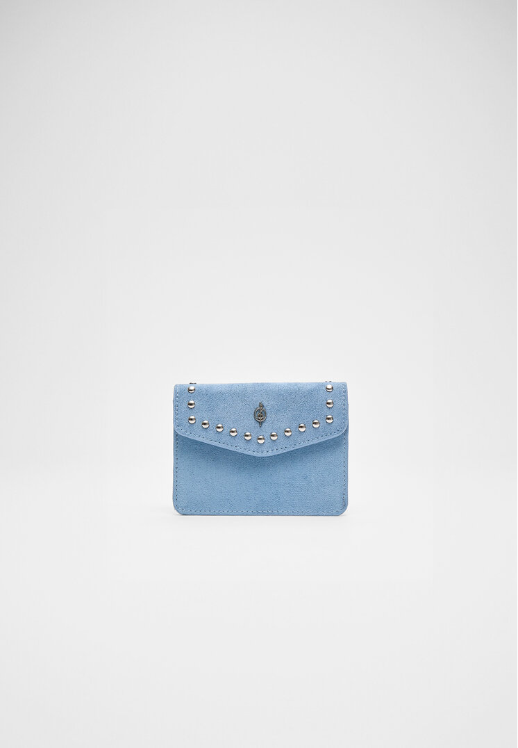 

Stradivarius Geldbeutel mit Überschlag und Nieten Blau OS