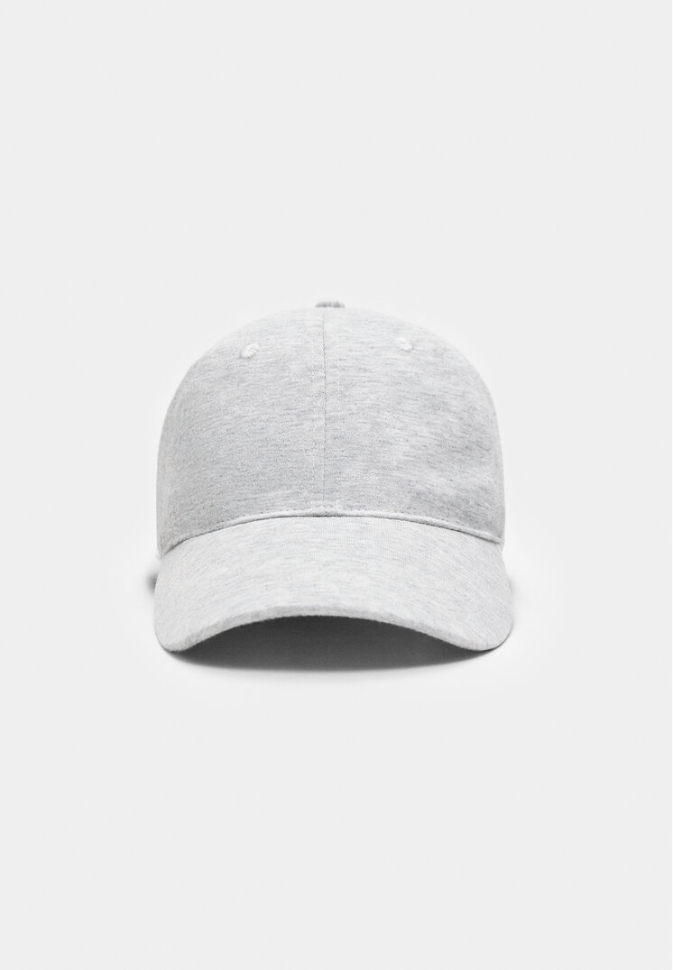 Stradivarius Unifarbene Basecap Grau Melange OS