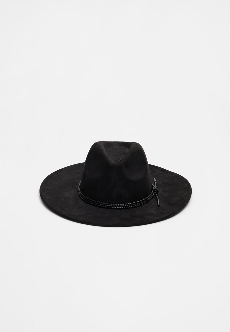 Stradivarius Pălărie Cowboy Cu Bandă Împletită Negru Os