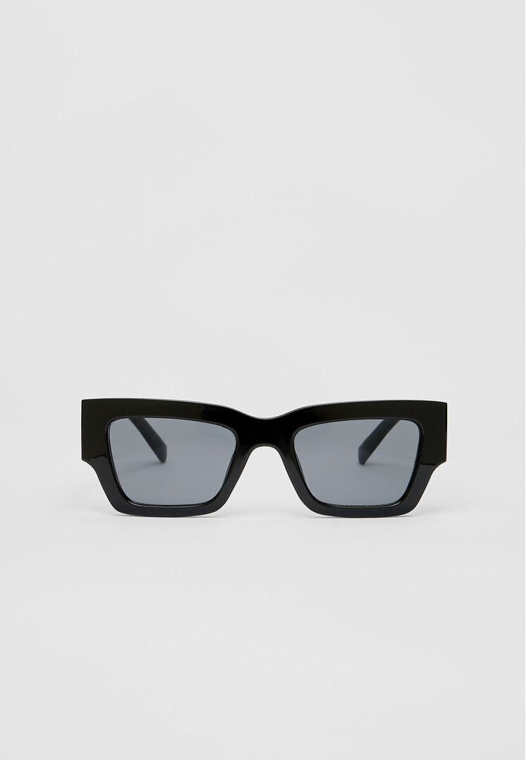 Stradivarius Ochelari De Plastic Dreptunghiulari Negru Os